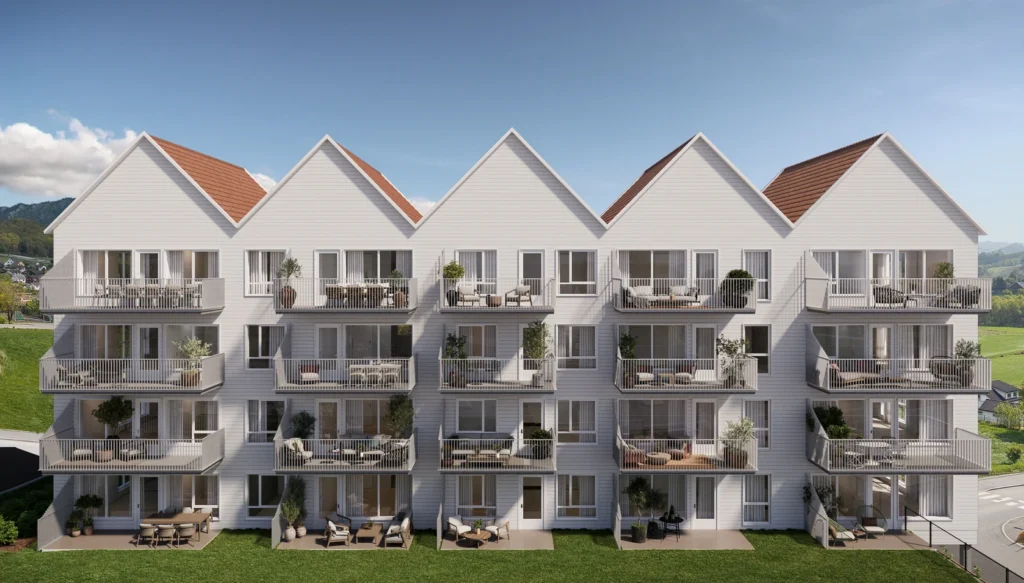 Boligprosjektet Hanan Høyden fra utsiden